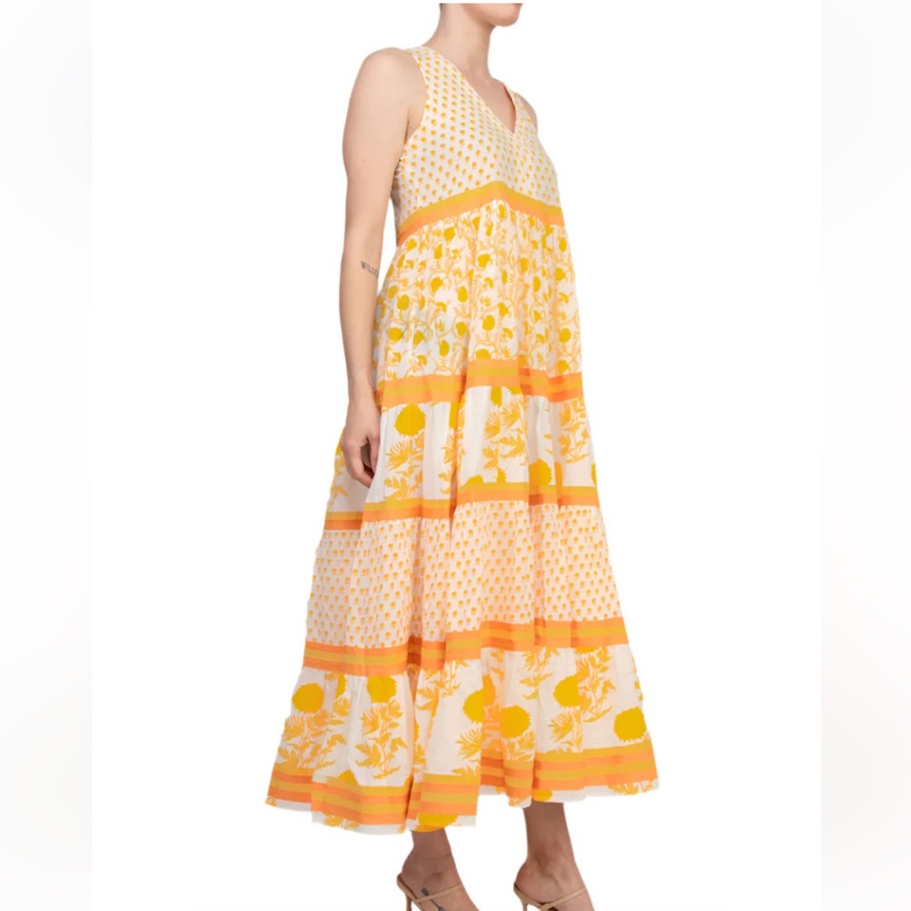Chelsea and Theodore Sleeveless Tiered Mixed Print Maxi Dress - Picture 2 of 9